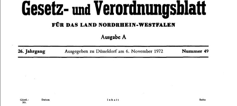 Gesetz- und Verordnungsblatt NRW 06.11.1972 