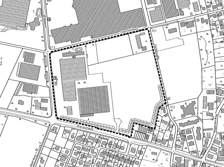 Lageplan zur 3. Änderung des Bebauungsplanes Nr. 2.1.2 „Gewerbegebiet Barkhausen – südlich des Niedernfeldweges, östlich des Erbeweges“
