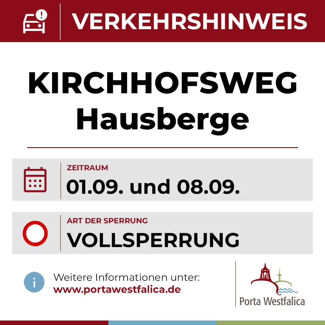 Eine Hinweistafel auf die Sperrung des Kirchhofswegs