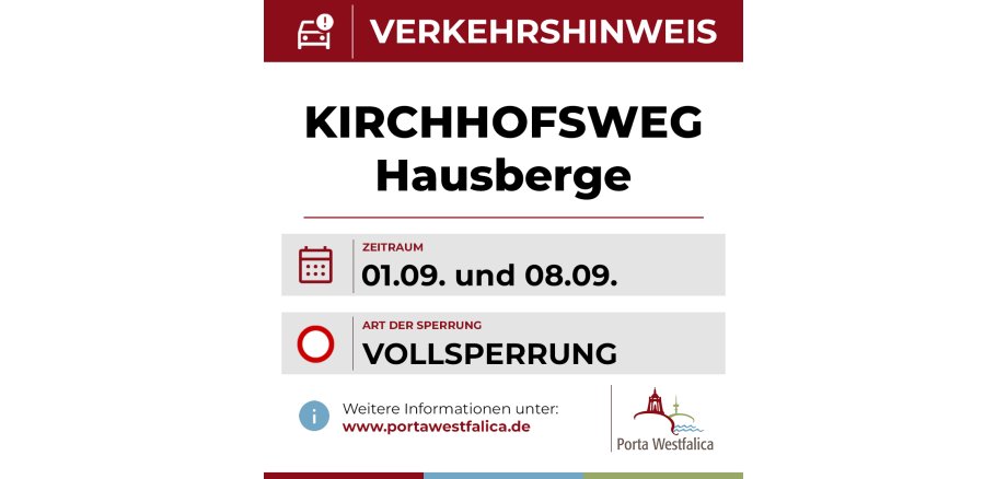 Eine Hinweistafel auf die Sperrung des Kirchhofswegs