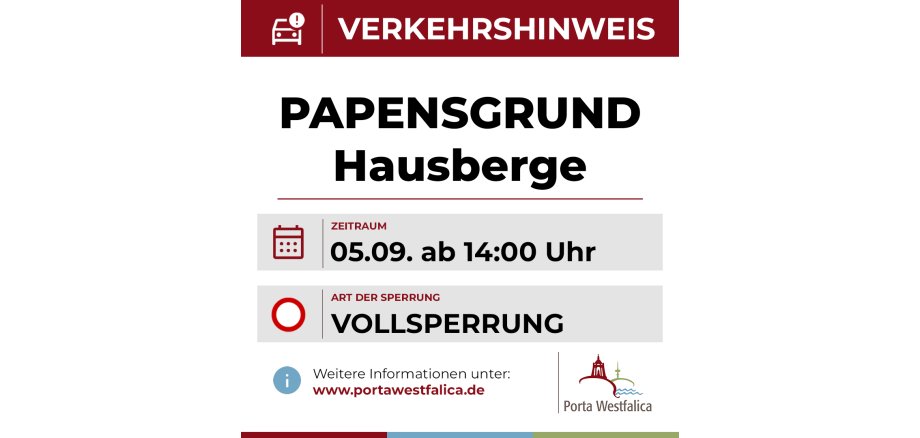 Hinweistafeln Sperrung Papensgrund