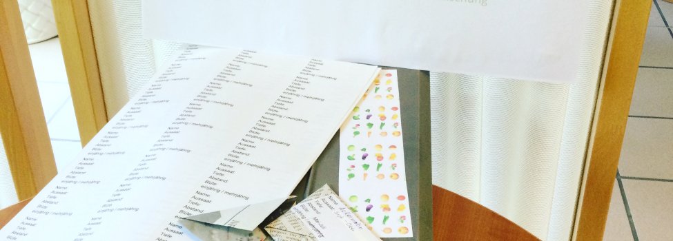 Eine Box mit Saatgut