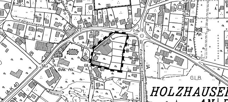Eine Karte mit dem Geltungsbereich für den Bebauungsplan Nummer 94 Gänsemarkt Holzhausen